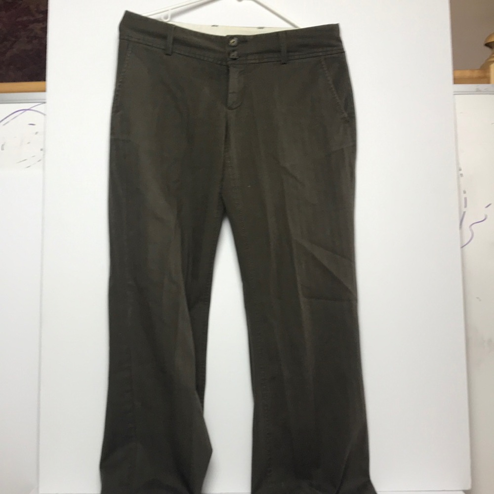 Army green pants. Stripped.